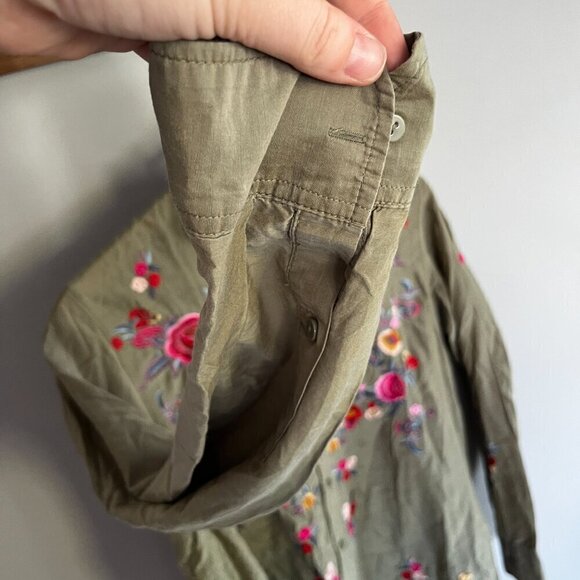 Zara floral embroidered button down shirt Green Size XS - Picture 11 of 14